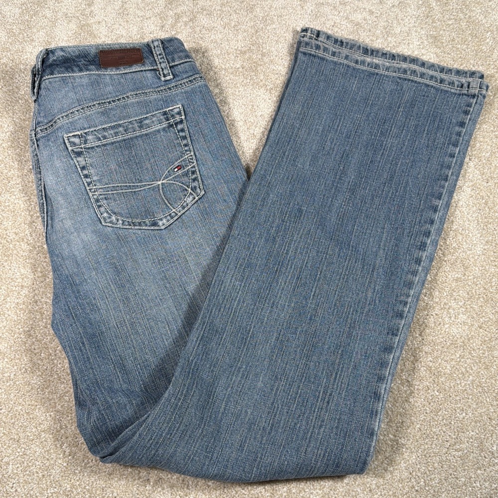 Tommy Hilfiger American Hope Boot Blue Jeans Womens 10 (FITS 31 X 32) Worn Hems